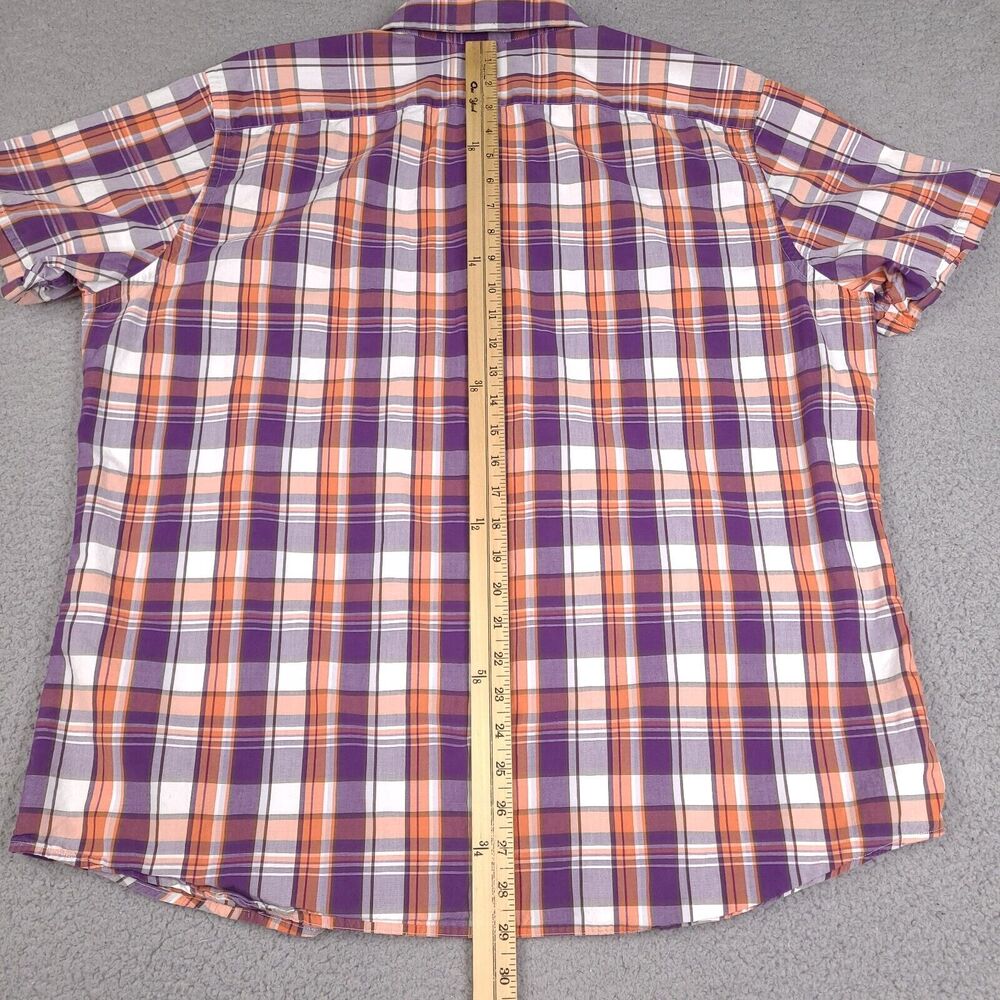 Banana Republic Shirt Mens XL Colorful Plaid Short Sleeve Button Down Soft Wash - Picture 12 of 13